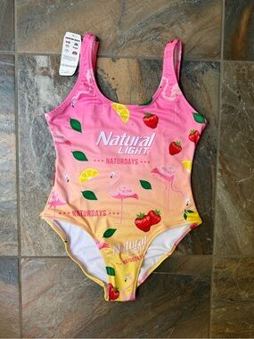NWT Shinesty Natural Light Naturdays One Piece Swimsuit Flamingo Pink Large L